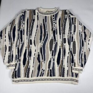 90s 3D Knit Mens XL Coogi Style Biggie Multicolor
